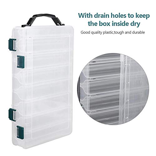 VIFER Double Sided Plastic Fishing Lure Storage Box Transparent Fishing Lure Box Organizer Fishing Accessories (14 Slots) - Image 4