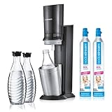 SodaStream Crystell 2.0 mit 2 Co² Zylinder 425gr./60L und 2 Glaskaraffen 0,6l