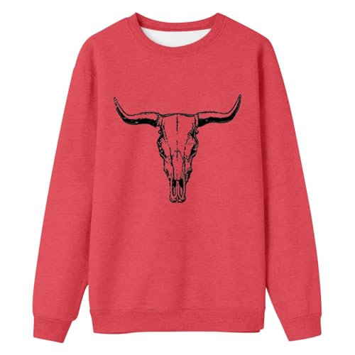 Women's Hooded Sweatshirt - Long Sleeve Printed Round Neck Casual Classic Pullover Chic And Elegant Loose Fit Streetwear Everyday Versatile Comfortable Sweatshirt, Watermelon Red, XL Women's Hooded Sweatshirt - Long Sleeve Printed Round Neck Casual Classic Pullover Chic And Elegant Loose Fit Streetwear Everyday Versatile Comfortable Sweatshirt, Watermelon Red, XL