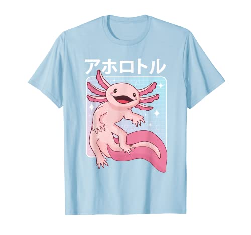 Cute Axolotl Japanese Kawaii Retro 90s Anime Aesthetic T-Shirt