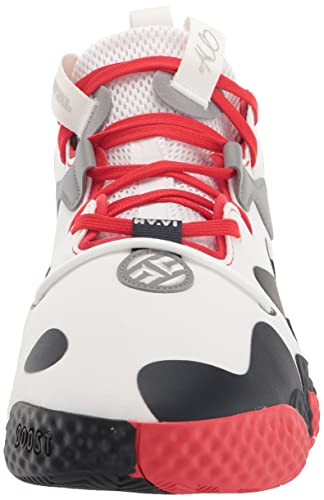 adidas Tênis de basquete unissex adulto Harden Vol. 6, Branco/vermelho vívido/tinta, 10 Women/9 Men