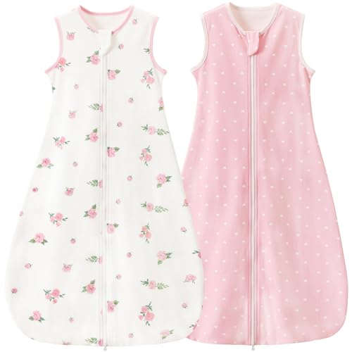 Nivolltha Super Weich 2er 0.5 TOG Baby Schlafsack, 100% Baumwolle Premium...