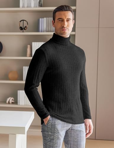 Ekouaer Men Turtleneck Shirts Lightweight Long Sleeve T Shirt Ribbed Thermal Tops Baselayer Pullover S-XXL4