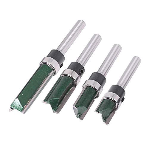 image for Yakamoz Industrial Grade 4Pcs 1/4 Inch Shank Flush Trim Router Bit Set