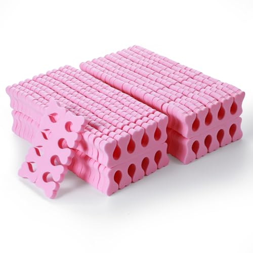 Qianyu 100 Pcs Sponge Toe Separators Soft Finger Separators Flexible Toe Divider Spacer Premium Pedicure Tool Kit for Polishing Pedicure Manicure Coating Gel Painting Nail Art Beauty Accessories