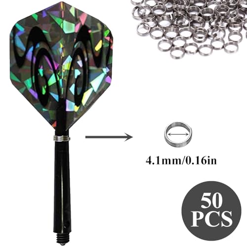 CyjYwp 50 Pcs Dart Flight Rings Stainless Steel Dart Shaft Rings Non-slip Darts O Rings Dart Accessories for Plastic Dart Nylon Shafts Stems - Image 2
