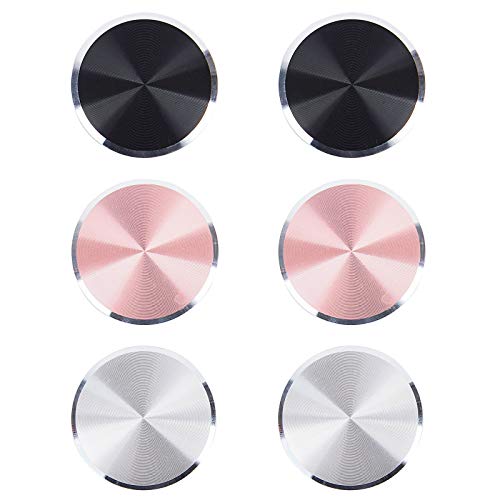 QAZRFVPXF 6 PièCes Plaque Metallique Telephone Autocollants Aimants Minces Voiture Aimanté Phone Aimanté Metal Plate pour Support de TéLéPhone de Voiture MagnéTique Support de Support MagnéTique