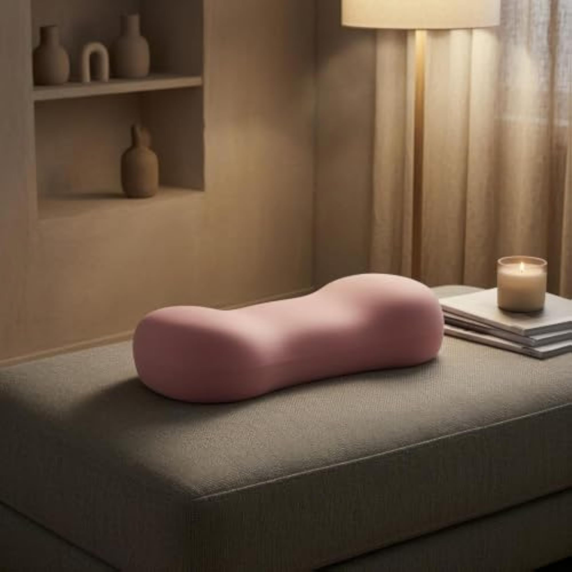 Contoured Memory Foam Rest Pillow with Cloth Cover