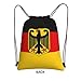 SEOCKA Flag German Coat of Arms Drawstring Backpack Gym Bag Sackpack Zipper Cinch Sports Backpack For Men Women