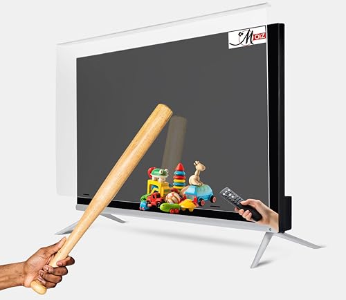 Image of MOIZ 43 Inch TV Screen Protector - Tempered Glass Guard, Anti-Glare, LED LCD Crystal Clear 9H Surface Unbreakable,UV protection,Plasma,Hardness,Anti Glare,Scratch Resistant,Strong & Durable