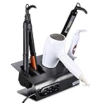 Tabletop Hair Iron & Blow Dryer Holder with Three Outlets, Hair Styling Tools Appliance Stand, 6-Hole Salon Appliance Stand - Image 4