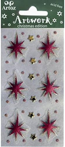 Large Red/Gold Christmas Star Craft Embellishment by Artoz