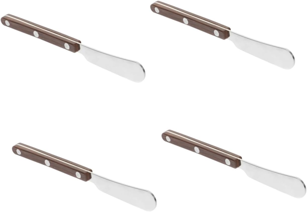 KICHOUSE 4pcs Ergonomic Butter Spreader Ketchup Spatula Portable Cheese Slicer for Home and Travel