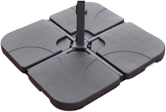 Miniatura 2 de eZone Soporte circular para sombrilla de patio con desplazamiento en voladizo de 4 piezas, la base llena hasta 160 libras..