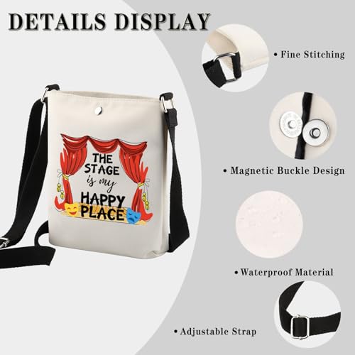Performer Gift Musical Play Performer Gift Musical Lovers Gift The Stage is My Happy Place Crossbody Bag Gift for Musician (Stage Happy Place CB)3