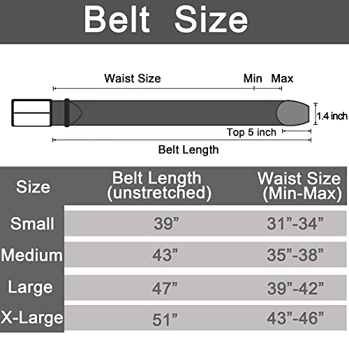 Macoking Mens Stretch Belt Woven Elastic Braided Belts For Men Women Khaki 43" #TOP5