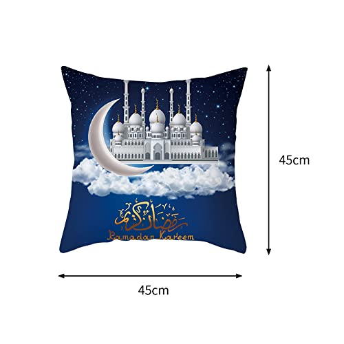 Ramadan Throw Pillow Covers 18 X 18 Inch Decorative Pillow Covers Soft Comfortable Throw Pillow Covers Square Pillow Cases Star Moon Printing Cushion Case For Home Couch Sofa Bedroom Decor #TOP2