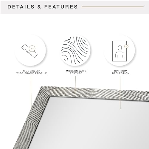 Image of MCS Micro Rope Front Loaded Wall Mirror, (30x48, Brushed Nickel)