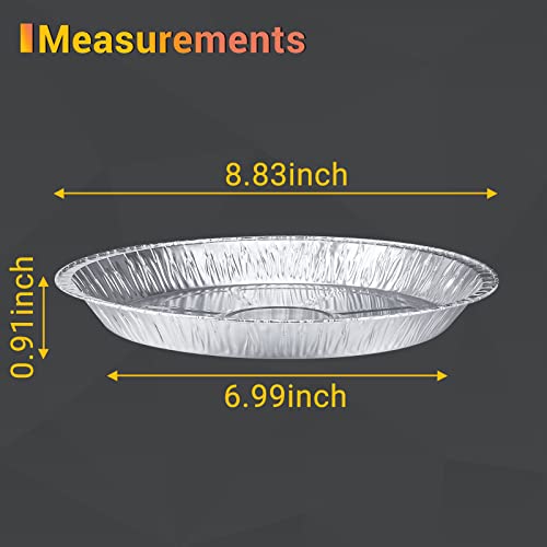 Suice Aluminum Foil Pie Pan 9 Inch Set Of 50, Disposable Pie Tin Aluminum Foil Tart Pan Round Baking Foil Pan Disposable Foil Container Pie Plate For Baking, Grilling, Serving, Oven & Freezer Safe #TOP1