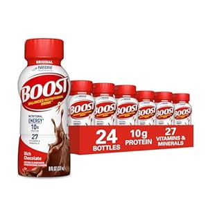 BOOST Original Ready to Drink Nutritional Drinks, Rich Chocolate, 8 Fl Oz Bottles (Pack of 24)