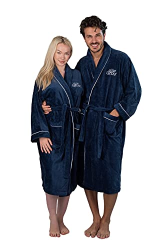 His and Hers Robes Gift Set | Set of 2 His and Her Velour Robes for Couples |Includes a Gift Box