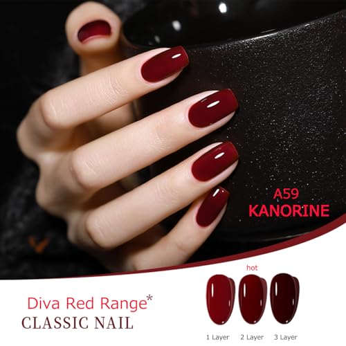KANORINE Burgundy Red Gel Nail Polish Color Coat Soak-Off UV/LED dark Red Colour Gel PolishNail Art 10ml - Image 5