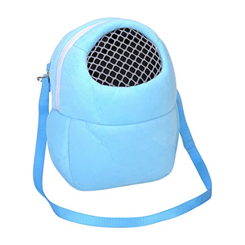 Image of Pet Small Animal Carrier Bag Travel Warm Cage Hamster Pouch Blue 17x14cm