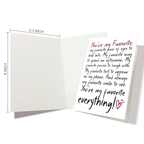Nchigedy Sweet Anniversary Card for Husband Wife, Romantic Anniversary Card for Him Her, Birthday Card from Boyfriend Girlfriend, You Are My Favorite Everything Card - Thumbnail 2