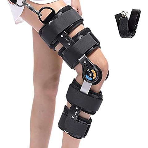 TANDCF bestlife Hinged Knee Brace ROM Post OP Knee Immobilizer Brace Leg Braces Orthopedic Patella Knee Brace Knee Immobilizer Brace Support Orthosis, Adjustable for Left Leg and Right Leg(D002-1) Cover