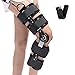 Hinged Knee Brace ROM Knee Immobilizer Brace Leg Braces Orthopedic Patella Knee Brace Knee Immobilizer Brace Support Orthosis, Adjustable for Left Leg and Right Leg, Black