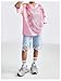 Floerns Girl's Jersey Shirt Printed Oversized Short Sleeve Mesh Tee Shirts V Neck Sport Jersey Shirts Pink 9Y