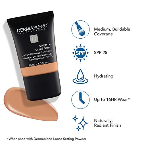 Dermablend Smooth Liquid Foundation With Spf 25, 1 Fl. Oz, 40N Chestnut; For Medium Skin With Neutral Undertones #TOP2