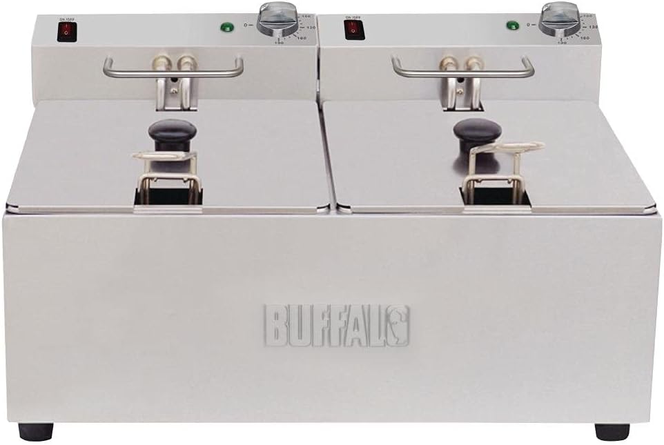 Buffalo Twin Tank Twin Basket 2x5Ltr Countertop Fryer 2x2.8kW