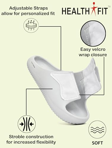 Image of HEALTH FIT Extra Soft Premium Classic Cushion Sliders /Slippers with Cushion FootBed for Adult & Comfortable Light Weight Anti-SkidWaterproof Stylish Flip Flops for Men's HF152