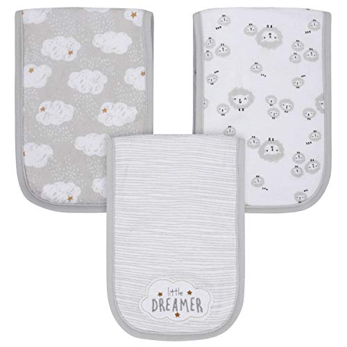 Gerber Baby 3-Pack Terry Burp Cloth, Sheep White, One Size