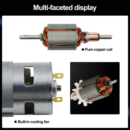 HUSETOO 775 DC Motor 12v DC Motor High Torque DC Motor Max 20000 RPM Dual Ball Bearings Quiet Power Wheels Motor Upgrade DC Motor（with Bracket） (Round Shaft Motors-2Pack)