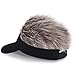 Regilt Adjustable Sun Visor Hat with Wig Spiked Hairs Fashion Baseball Golf Cap for Men & Women (2pack Brown+Grey)
