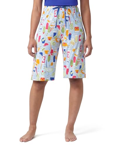 Image of HUE Women's Summer Vacation Pajama Separates, Soft, Whimsical Print Pjs with Tropical Beach Themes, Flip Flops, Cocktails