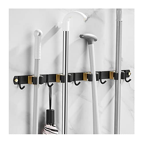 JKJZSALJ Broom And Mop Holder, The Stainless Steel Mop Holder Hook Is Free Of Perforation Storage, Bathroom Wall Hanging Broom Rack For Garage, Office,53x3cm