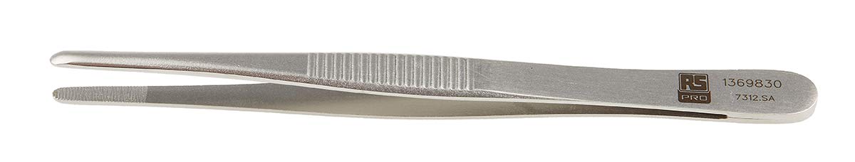 RS PRO 7312.SA pęseta ze stali nierdzewnej, 120 mm, końcówka zaokrąglona, antymagnetyczna