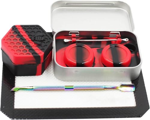 KUVIS Silicone Wax Carving 5ml 26ml Hexagon Concentrate Containers with 5.2