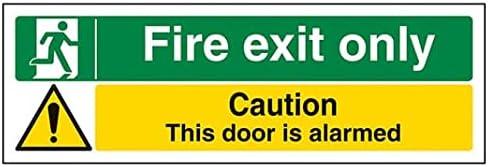 V Safety Eco Friendly Fire Exit - Fire Exit Only/Door Alarmed - 450 X 150mm, Multi, 450x150mm