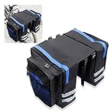 Sunshine smile Alforjas para Bicicleta, 30 l, Bolsas Dobles Impermeables, para Asiento Trasero, Bolsa para Bicicleta, Bolsa para Bicicleta, Bolsa para sillín (Azul)