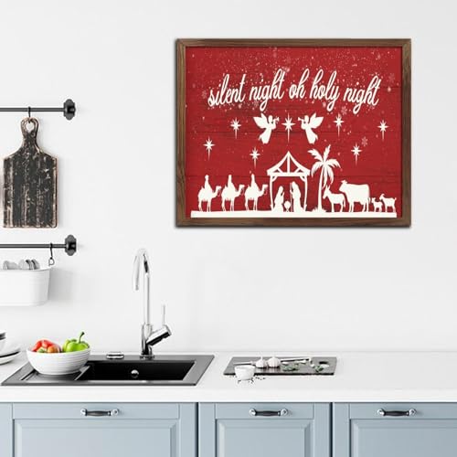 Panneau mural bois Merry Christmas deco ferme chretienne retro - 7