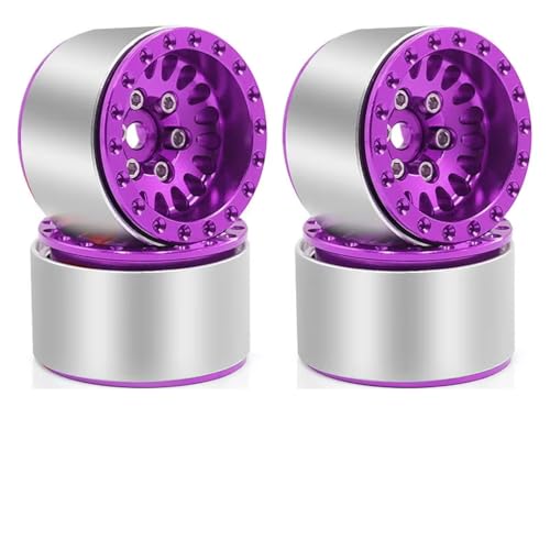 RC�^�C���J�[ For TRX4M For SCX24 AX24 1/18 1/24 1.0�C���`�z�C�[���n�u�A���~�������b�N�N���[���[�J�[�A�b�v�O���[�h�A�N�Z�T���[�p�[�c(Purple)