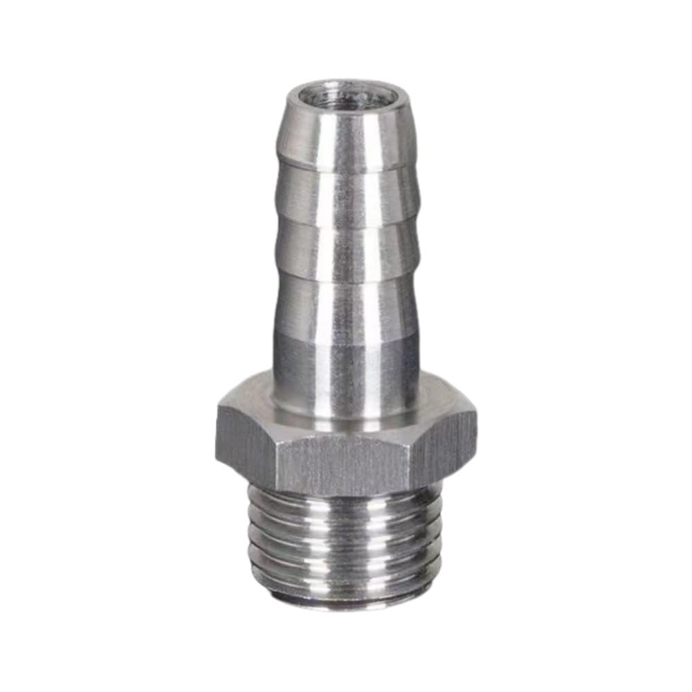 Stainless Steel Male Barb, 304 Stainless Steel Barbed Fitting Brass Male Hose Tail Pagoda Threaded Multi Sizes(10mm*M14x1.5)