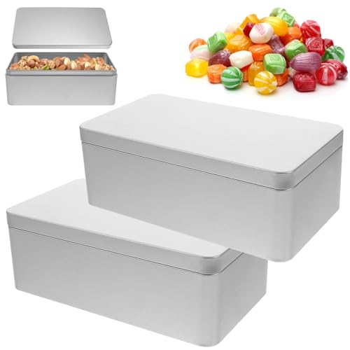 Caja de metal rectangular para almacenamiento de llaves y dulces en pack de 2 2