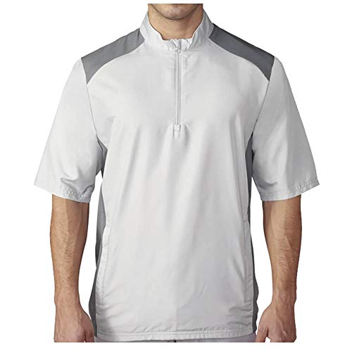adidas Golf Men's Golf Club Short Sleeve Wind Jacket, Stone, Medium