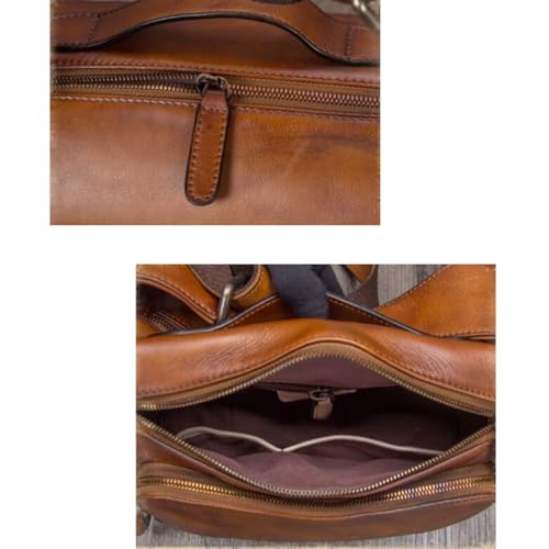 Genuine Leather Shoulder Bags Mens Messenger Bags Crossbody Bags Waist Packs Travel Bags Casual Daypacks 11Inch(Blue)4