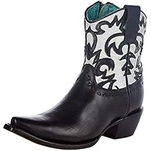 شركة كورال بوت للنساء / التراكب الأبيض مطرزة Bootie 7 B Black   